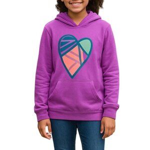 Circo Girls Size XL 14/16 Hoodie Purple With Colorful Heart Graphic